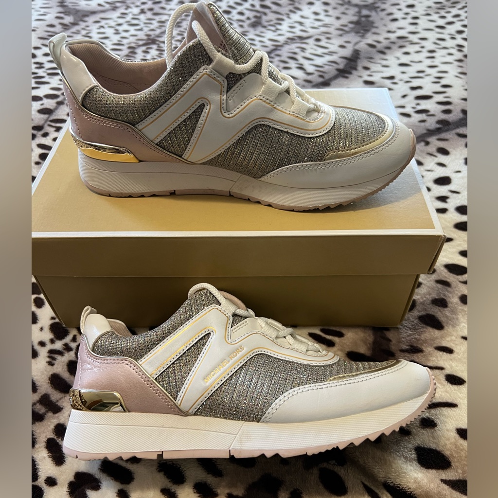 Michael Kors Gold And Cream Sneakers